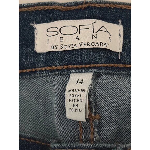 NWT Sofia Jeans 14  Marisol Sculpted Fit  Cargo Denim Stretch Streetwear Utility - Picture 5 of 13